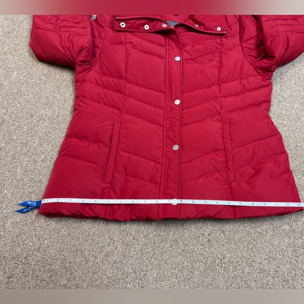 Kenneth Cole Reaction: Women's Down Red Puffer Jacket, Size L - Picture 6 of 11